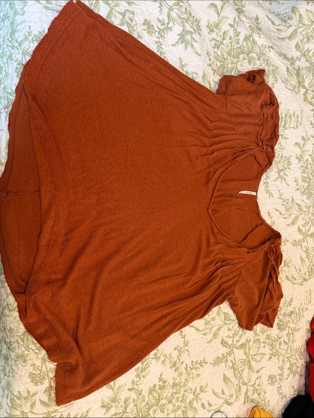 Free People Rust-Orange Scoop Neck Tunic